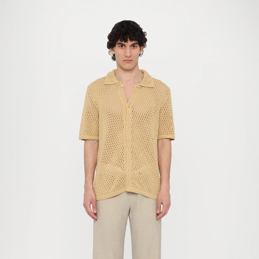 SANDRO CHEMISE - NOIX Crochet Top Size Small